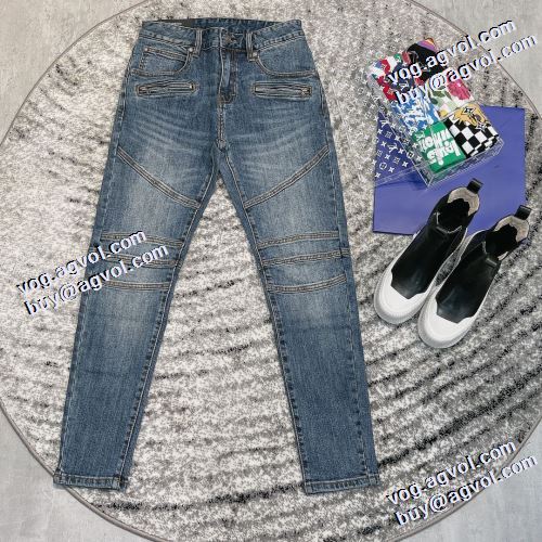 一味違うデニム 2021秋冬 バルマン BALMAIN 今一番HOTな新品 バルマンコピー ブランド ジーンズ ビンテージ感溢れる 