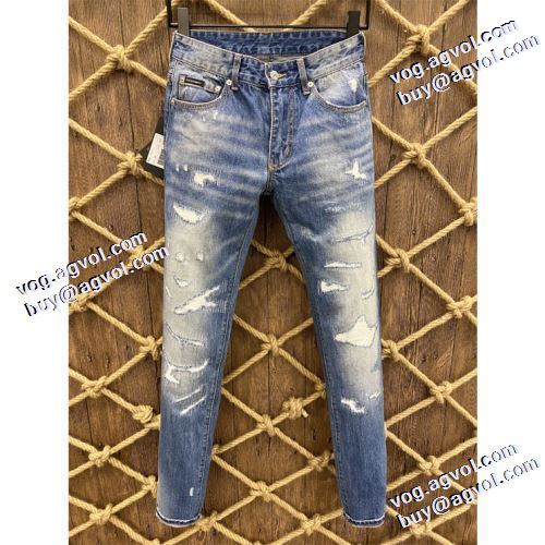 デニムパンツ ドルチェ&ガッバーナブランド 偽物 通販 豊富なサイズ ダメージ加工 格好いいデニム 2021秋冬 ドルチェ＆ガッバーナ Dolce&Gabbana