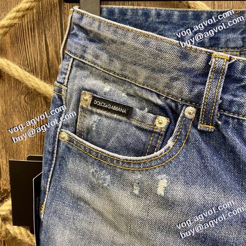 デニムパンツ ドルチェ&ガッバーナブランド 偽物 通販 豊富なサイズ ダメージ加工 格好いいデニム 2021秋冬 ドルチェ＆ガッバーナ Dolce&Gabbana