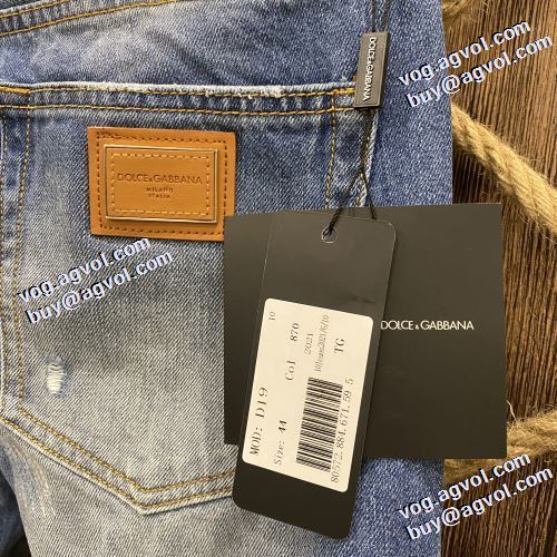 デニムパンツ ドルチェ&ガッバーナブランド 偽物 通販 豊富なサイズ ダメージ加工 格好いいデニム 2021秋冬 ドルチェ＆ガッバーナ Dolce&Gabbana