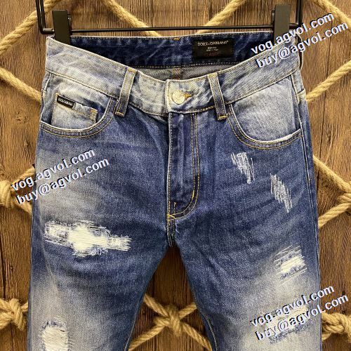 デニムパンツ 個性的 2021秋冬 ドルチェ＆ガッバーナ Dolce&Gabbana ドルチェ&ガッバーナスーパーコピー 激安 バックポケット付 足長効果のある