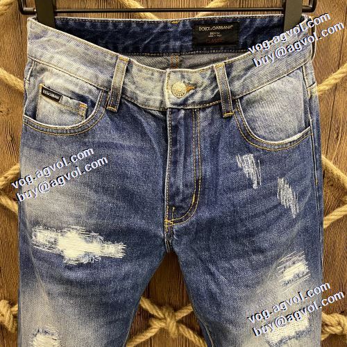デニムパンツ 個性的 2021秋冬 ドルチェ＆ガッバーナ Dolce&Gabbana ドルチェ&ガッバーナスーパーコピー 激安 バックポケット付 足長効果のある