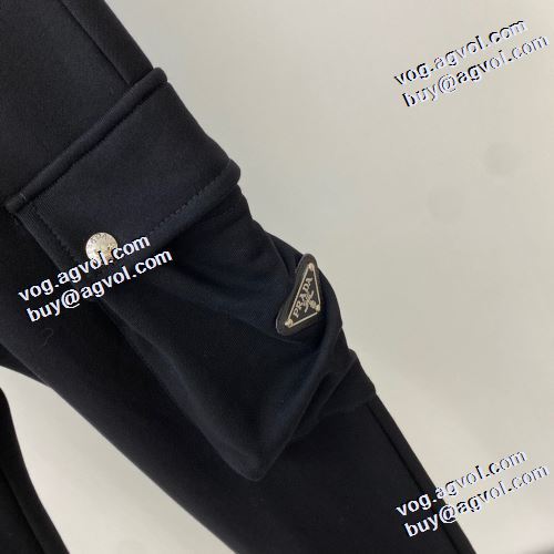足長効果のある 2021秋冬 プラダ PRADA プラダ偽物ブランド 定番のアイテム チノパン フラップポケット