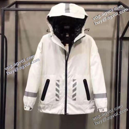 2021秋冬 Off-White オフホワイト ブルゾン オフホワイトコピー ブランド 2色可選 洗練を十分に演出する フードづき 保温性を発揮する