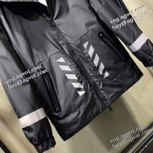 2021秋冬 Off-White オフホワイト ブルゾン オフホワイトコピー ブランド 2色可選 洗練を十分に演出する フードづき 保温性を発揮する