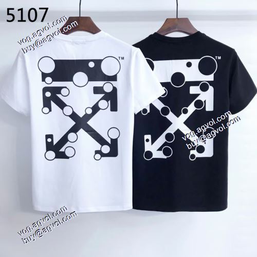オフホワイト半袖Tシャツ 2021春夏ラウンドネックTシャツ Off-Whiteブランド コピー  超目玉 レジャー