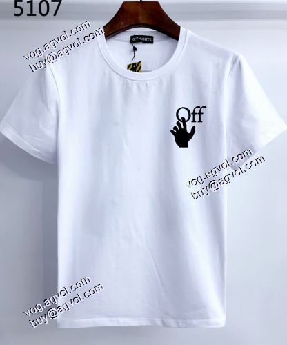 オフホワイト半袖Tシャツ 2021春夏ラウンドネックTシャツ Off-Whiteブランド コピー  超目玉 レジャー