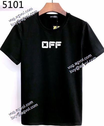2021春夏ラウンドネック Off-White半袖Tシャツ オフホワイトブランド 偽物 通販 レジャー 定番の丸襟デザイン
