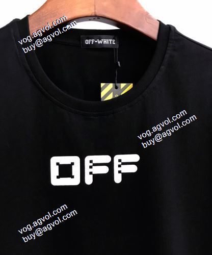 2021春夏ラウンドネック Off-White半袖Tシャツ オフホワイトブランド 偽物 通販 レジャー 定番の丸襟デザイン