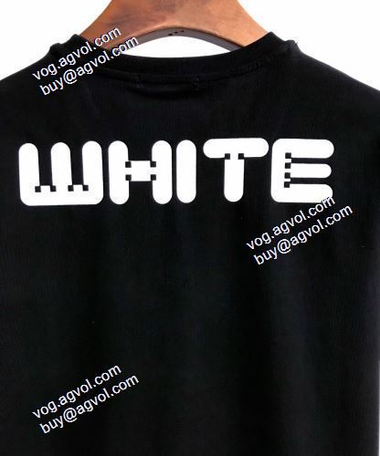 2021春夏ラウンドネック Off-White半袖Tシャツ オフホワイトブランド 偽物 通販 レジャー 定番の丸襟デザイン