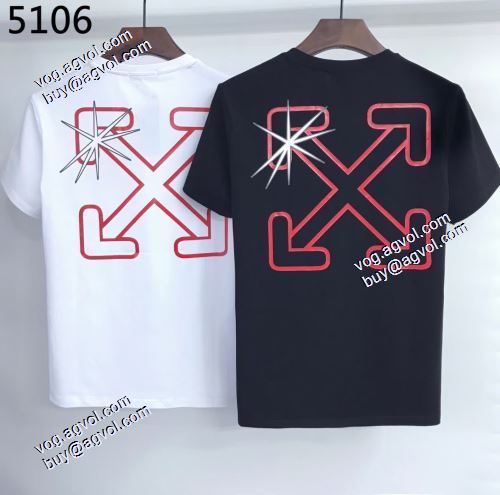 上品上質 Off-White偽物ブランド オフホワイト半袖Tシャツ 図案を美しく、ファッションを作る古典工芸 2021春夏