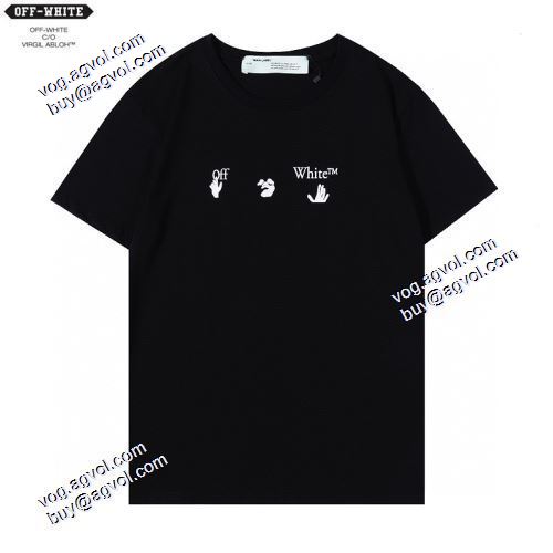 2021春夏  レジャー オフホワイト半袖Tシャツ 実用丸首スタイルバッグサイドデザイン Off-Whiteスーパーコピー