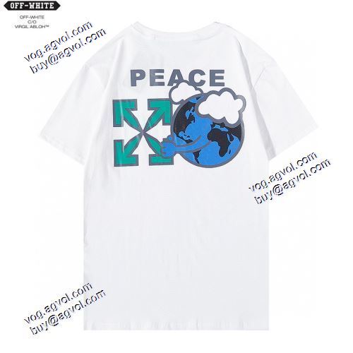 2021春夏  レジャー オフホワイト半袖Tシャツ 実用丸首スタイルバッグサイドデザイン Off-Whiteスーパーコピー