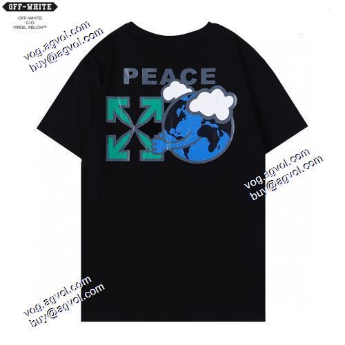 2021春夏  レジャー オフホワイト半袖Tシャツ 実用丸首スタイルバッグサイドデザイン Off-Whiteスーパーコピー