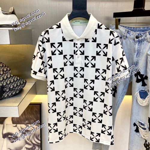ラウンドネック 2021春夏  オフホワイト半袖Tシャツ カッコいい印象を付ける Off-Whiteブランド 偽物 通販