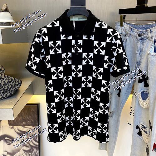 ラウンドネック 2021春夏  オフホワイト半袖Tシャツ カッコいい印象を付ける Off-Whiteブランド 偽物 通販
