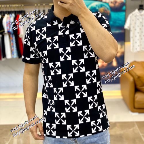 ラウンドネック 2021春夏  オフホワイト半袖Tシャツ カッコいい印象を付ける Off-Whiteブランド 偽物 通販