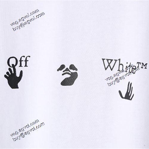 オフホワイトコピー  Off-Whiteペイントプリント 胸元にロゴプリントラウンドネック ドロップショルダー ショートスリーブ 2021春夏半袖Tシャツ