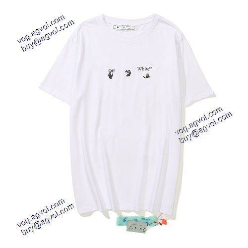 高級感ある Off-White アローモチーフ クルーネック ショートスリーブオフホワイトスーパーコピー 激安 2021春夏半袖Tシャツ