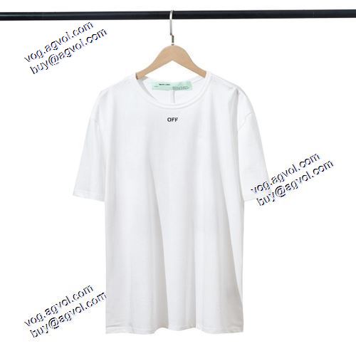 2021春夏半袖Tシャツ 人気 ランキング Off-Whiteコピーブランド オフホワイト胸元にロゴプリント ラウンドネック ショートスリーブ 2色可選