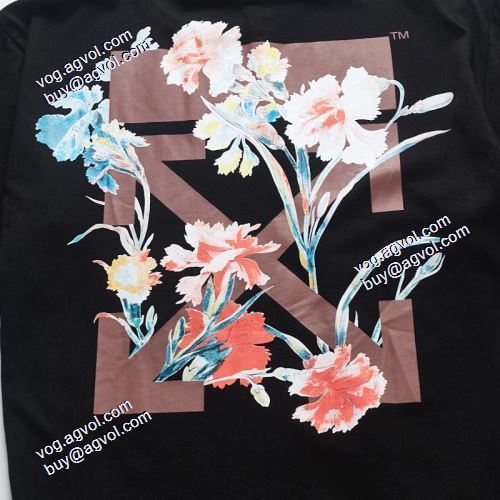 2021春夏半袖Tシャツ 人気 ランキング Off-Whiteコピーブランド オフホワイト胸元にロゴプリント ラウンドネック ショートスリーブ 2色可選
