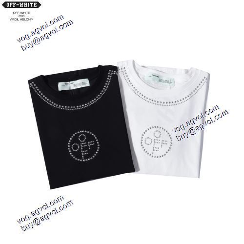 人気商品 2021春夏半袖Tシャツ オフホワイトバックにグラフィックプリント 胸元にロゴプリント クルーネック Off-White偽物ブランド