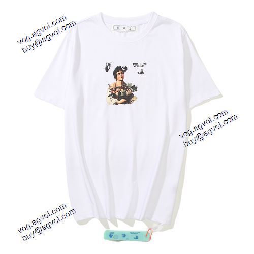 コスパ最高のプライス Off-White男の子の背中に油絵矢印の半袖Tシャツ オフホワイトコピー ブランド 2021春夏半袖Tシャツ