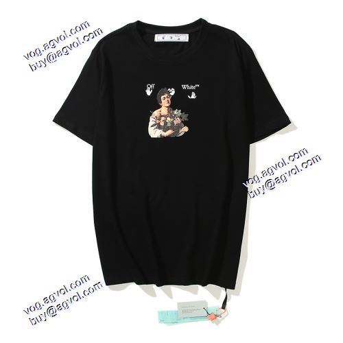 コスパ最高のプライス Off-White男の子の背中に油絵矢印の半袖Tシャツ オフホワイトコピー ブランド 2021春夏半袖Tシャツ