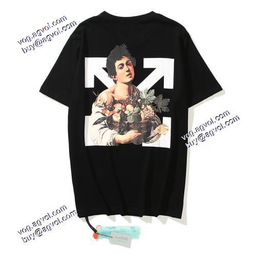 コスパ最高のプライス Off-White男の子の背中に油絵矢印の半袖Tシャツ オフホワイトコピー ブランド 2021春夏半袖Tシャツ