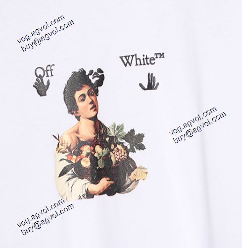 コスパ最高のプライス Off-White男の子の背中に油絵矢印の半袖Tシャツ オフホワイトコピー ブランド 2021春夏半袖Tシャツ
