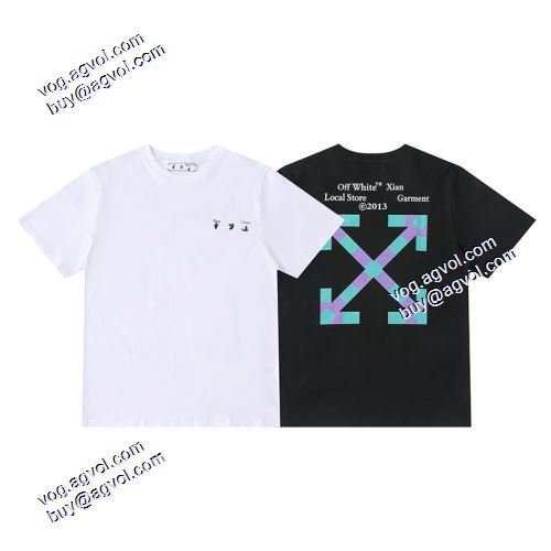 SALE!今季 Off-Whiteブランド コピー 2021春夏 オフホワイトラウンドネックショートスリーブ胸元にロゴプリント