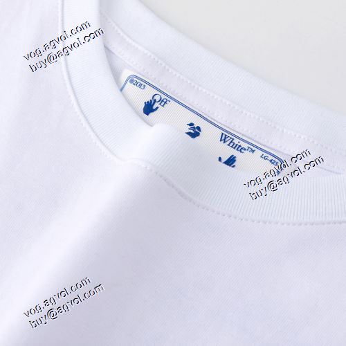SALE!今季 Off-Whiteブランド コピー 2021春夏 オフホワイトラウンドネックショートスリーブ胸元にロゴプリント