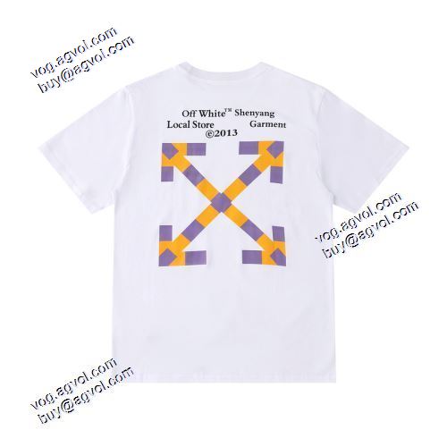 2021春夏 文様を作る古典工芸 Off-Whiteスーパーコピー オフホワイト半袖Tシャツ ★安心★追跡付 個性的でおしゃれなプリントデザイン