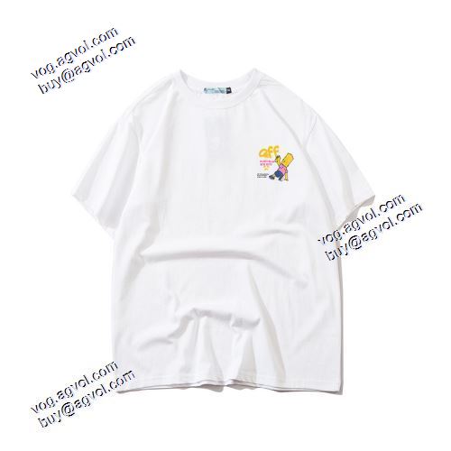 2021春夏 図案を美しく、ファッションを作る古典工芸 Off-Whiteブランド 偽物 通販 オフホワイト半袖Tシャツ 完売品！