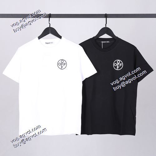 大人のおしゃれに 2021春夏半袖Tシャツ 胸に個性的なモノグラムプリント Off-White オフホワイトスーパーコピー 激安