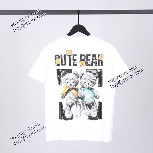 大人のおしゃれに 2021春夏半袖Tシャツ 胸に個性的なモノグラムプリント Off-White オフホワイトスーパーコピー 激安