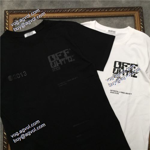 欧米韓流/雑誌 2021春夏 Off-White半袖Tシャツ コンサバな丸襟の二重ラインはエッジが違う感じ オフホワイト偽物ブランド