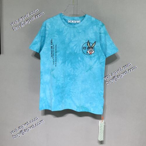 2021春夏 Off-Whiteブランドスーパーコピー 超人気美品◆ オフホワイト半袖Tシャツ 背中の模様が前と呼応している