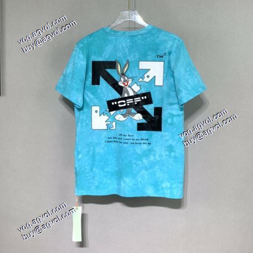 2021春夏 Off-Whiteブランドスーパーコピー 超人気美品◆ オフホワイト半袖Tシャツ 背中の模様が前と呼応している