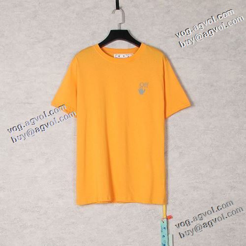 自分らしいスタイリング 高級感ある 2021春夏 オフホワイトブランド 偽物 通販 Off-White オフホワイト 半袖Tシャツ 2色可選 ラウンドネック