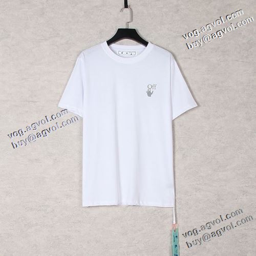 自分らしいスタイリング 高級感ある 2021春夏 オフホワイトブランド 偽物 通販 Off-White オフホワイト 半袖Tシャツ 2色可選 ラウンドネック