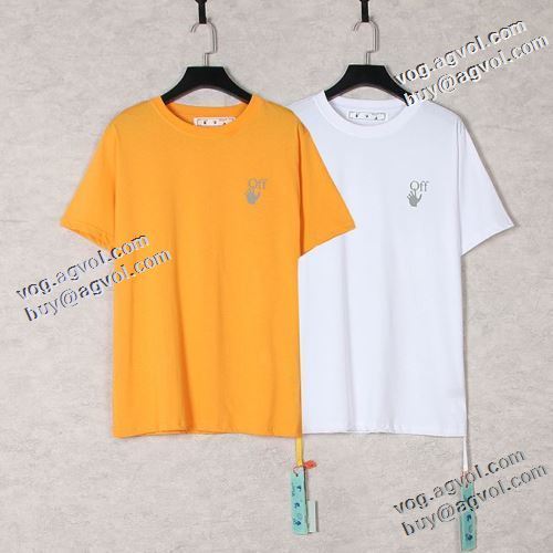 自分らしいスタイリング 高級感ある 2021春夏 オフホワイトブランド 偽物 通販 Off-White オフホワイト 半袖Tシャツ 2色可選 ラウンドネック