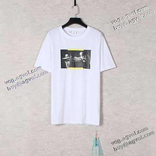 2色可選 2021春夏 Off-White オフホワイト 半袖Tシャツ オフホワイトブランド 偽物 通販 チノパン 狙える優秀アイテム 通気性に優れた レジャー