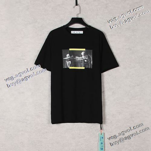 2色可選 2021春夏 Off-White オフホワイト 半袖Tシャツ オフホワイトブランド 偽物 通販 チノパン 狙える優秀アイテム 通気性に優れた レジャー