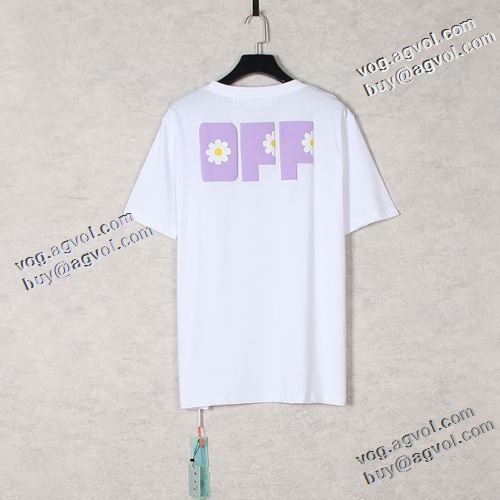 自然な肌触り オフホワイトスーパーコピー 激安 コーデ 知的なムードを演出 2021春夏 Off-White オフホワイト 半袖Tシャツ 2色可選 プリント柄