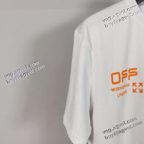 肌に馴染みやすい 極上の着心地 オフホワイトコピーブランド 2021春夏 Off-White オフホワイト 半袖Tシャツ 2色可選 プリント