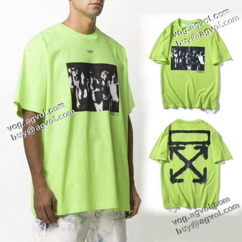 オフホワイトブランドコピー お洒落に魅せる デザイン性の高い 2021春夏 Off-White オフホワイト 半袖Tシャツ 優しいフィット感