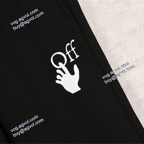 2021秋冬 Off-Whiteチノパン 黒サイドロゴでウエストにハリをもたせる オフホワイトブランド コピー めちゃくちゃお得