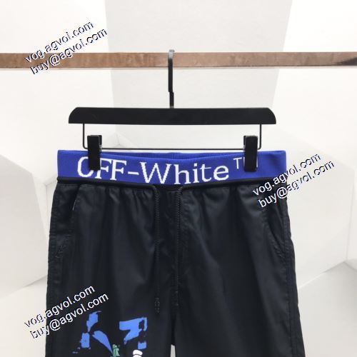 2021春夏 ストレッチで腰を引き締める Off-Whiteショートパンツ 脚部にロゴプリント オフホワイトブランド コピー 人気商品