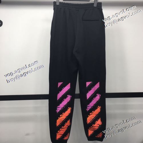 程よい色落ち感 オフホワイト偽物ブランド 2021秋冬 Off-White オフホワイト スエットパンツ 海外限定ライン 定番ボトム